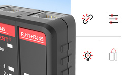 Tester Kabli Przewodów Sieciowych RJ11, RJ45, LAN HT812A