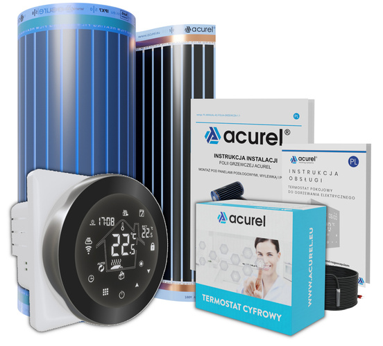 Folia grzewcza Acurel AC305T 11m² szer. 50cm 140W/m² z termostatem WiFi AD114C