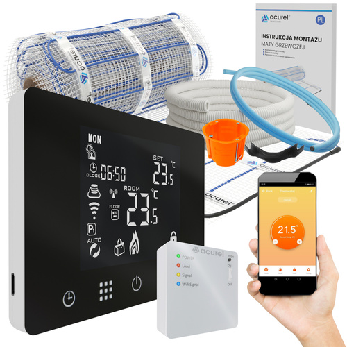 Mata grzewcza Acurel FT-MAT 11m² szer. 50cm 160W/m² z termostatem WiFi AD116C