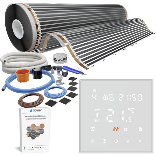 Folia grzewcza AC-310TM szer. 100cm 140W/m² z termostatem AC-TE200W - Zestaw 11m²