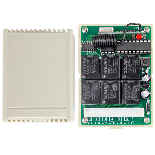 Zestaw: Radiolinia 6-kanałowa (AC-RL06) + 2x Pilot 6-kanałowy 433 MHz
