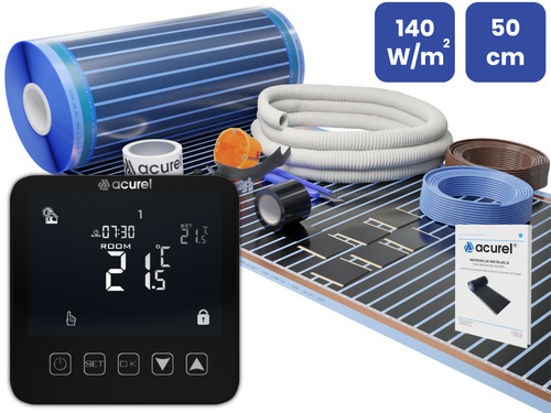 Folia grzewcza Acurel AC305T 7m² szer. 50cm 140W/m² z termostatem pokojowym AD121C
