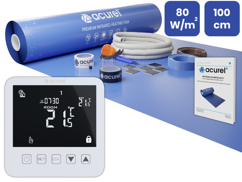 Folia grzewcza Acurel AC310P 5m² szer. 100cm 80W/m² z termostatem pokojowym AD121