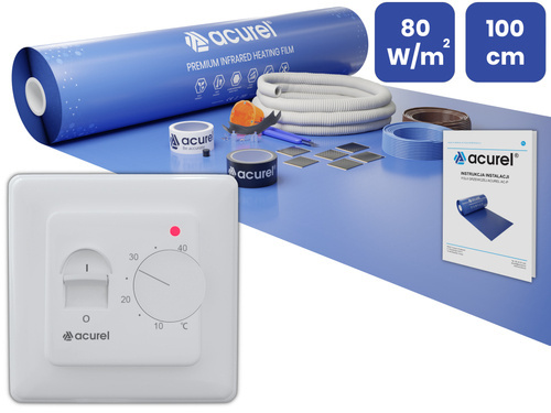 Folia grzewcza Acurel AC310P 1m² szer. 100cm 80W/m² z termostatem pokojowym AD132