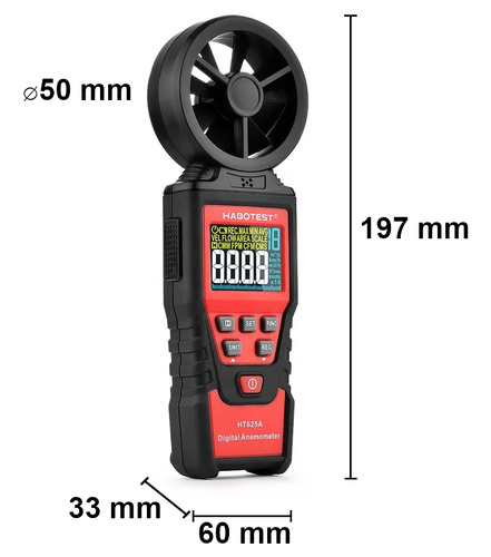 Anemometr Wiatromierz, Miernik Wiatru, Objętości HT625A