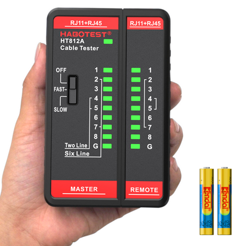Tester Kabli Przewodów Sieciowych RJ11, RJ45, LAN HT812A