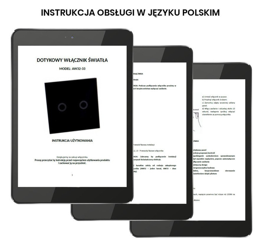 Dotykowy włącznik światła szklany potrójny złoty z pilotem