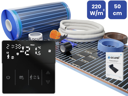 Folia grzewcza Acurel AC305T 4m² szer. 50cm 220W/m² z termostatem pokojowym AD141C