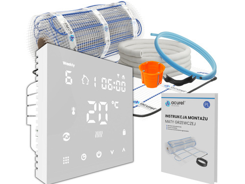 Mata grzewcza Acurel AC-MAT 1m² szer. 50cm 160W/m² z termostatem pokojowym AD146