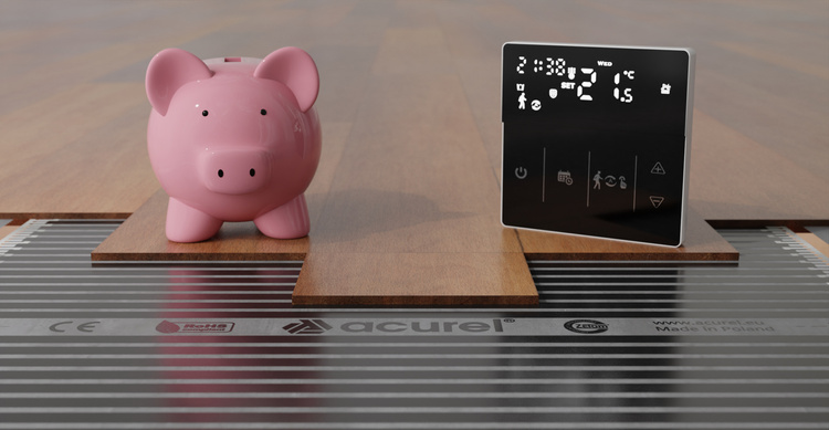 Folia grzewcza AC-305TM szer. 50cm 140W/m² z termostatem AD141C - Zestaw 2m²