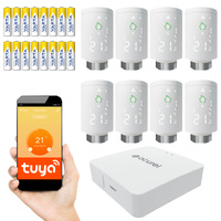 Kompletny zestaw Zigbee: 8x Głowica Termostatyczna + Gateway ZIGBEE + zasilanie