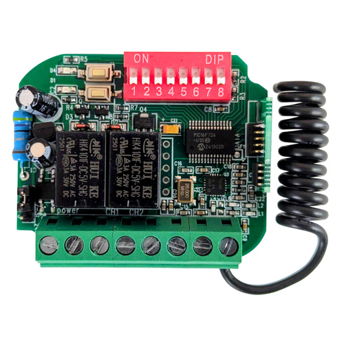 Odbiornik sterownik uniwersalny 2 kanałowy 300-868MHz - 12-30V DC