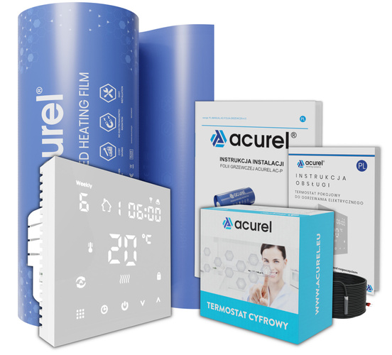 Folia grzewcza Acurel AC310P 13m² szer. 100cm 220W/m² z termostatem WiFi AD122