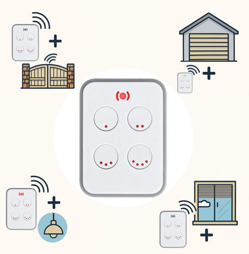 Pilot samokopiujący 4 kanały z portem USB - pasmo 433 i 868 MHz