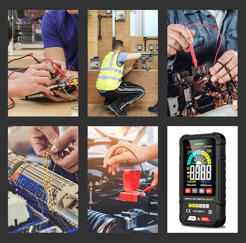 Multimetr True RMS NCV + funkcja latarki HT124A+