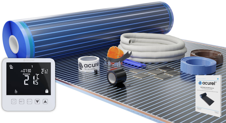 Folia grzewcza Acurel AC310T 5m² szer. 100cm 220W/m² z termostatem pokojowym AD121