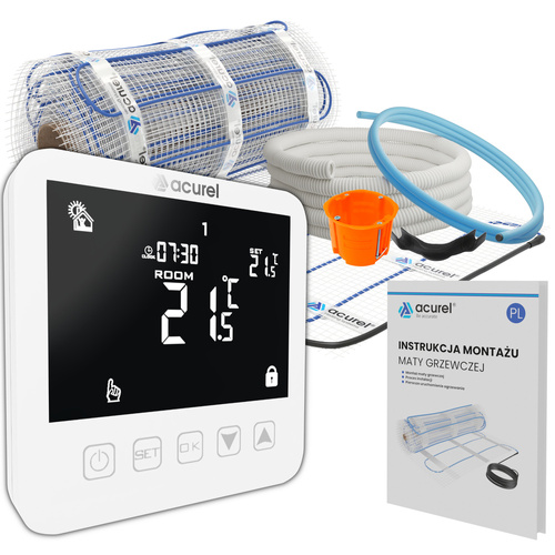 Mata grzewcza Acurel FT-MAT 8m² szer. 50cm 160W/m² z termostatem pokojowym AD121