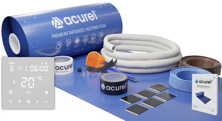 Folia grzewcza Acurel AC305P 3m² szer. 50cm 220W/m² z termostatem WiFi AD122