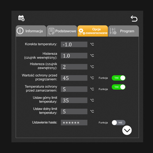 Termostat elektroniczny programowalny AC-TE001B POLSKIE MENU