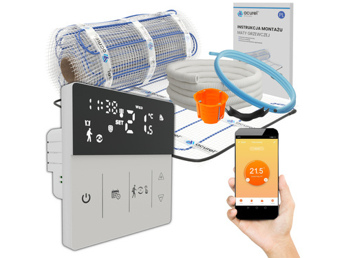 Mata grzewcza Acurel FT-MAT 4.5m² szer. 50cm 160W/m² z termostatem WiFi AD139C