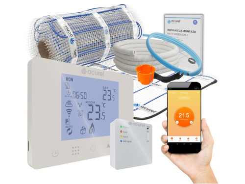 Mata grzewcza Acurel FT-MAT 9m² szer. 50cm 160W/m² z termostatem WiFi AD116