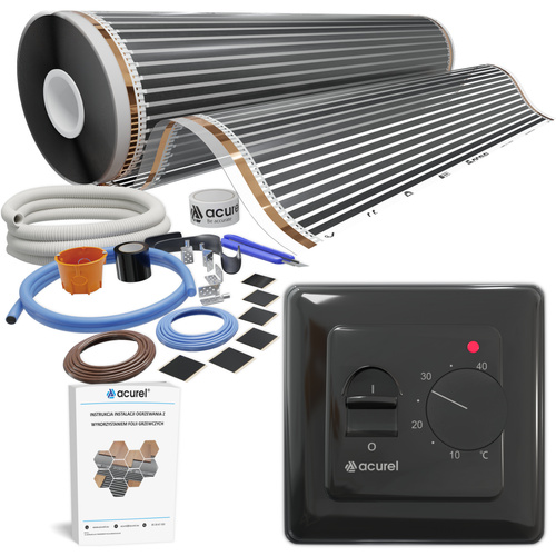 Folia grzewcza AC-310TL szer. 100cm 80W/m² z termostatem AD132B - Zestaw 19m²