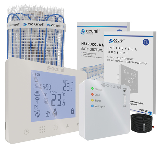 Mata grzewcza Acurel FT-MAT 3.5m² szer. 50cm 160W/m² z termostatem WiFi AD116