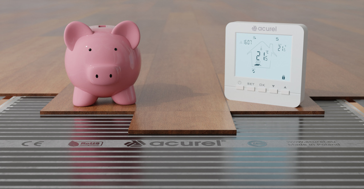 Folia grzewcza AC-310TL szer. 100cm 80W/m² z termostatem AD112A - Zestaw 3m²