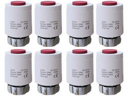 Siłownik termoelektryczny 230V NC M28x1.5 - 8 sztuk