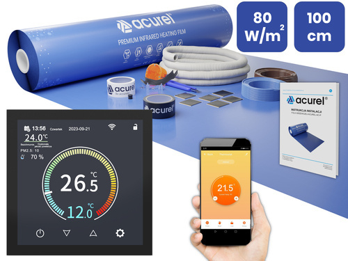 Folia grzewcza Acurel AC310P 7m² szer. 100cm 80W/m² z termostatem WiFi AD001WE WIFI POLSKIE MENU