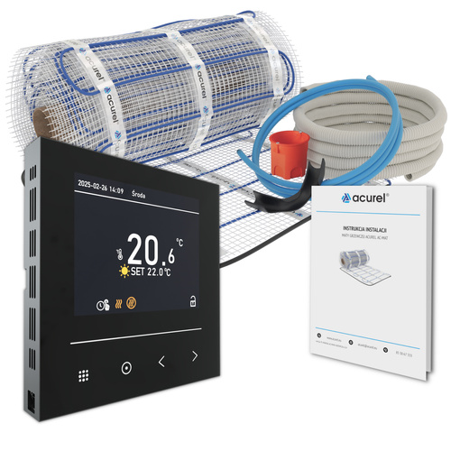 Mata grzewcza Acurel AC-MAT 4.5m² szer. 50cm 160W/m² z termostatem AC-TE002B
