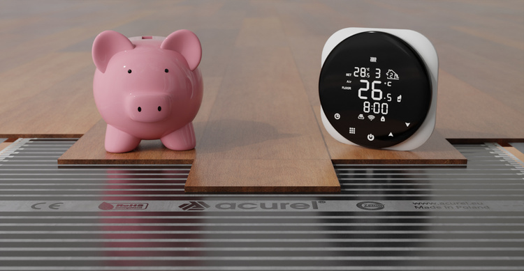 Folia grzewcza AC-305TL szer. 50cm 80W/m² z termostatem AD136 WIFI - Zestaw 6m²