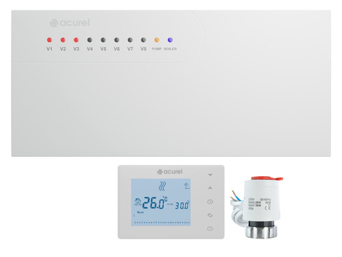 Centrala sterująca  AD117 + termostat pokojowy AD118 WiFi + siłownik - Zestaw T3S3