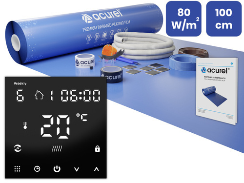 Folia grzewcza Acurel AC310P 3m² szer. 100cm 80W/m² z termostatem pokojowym AD146C