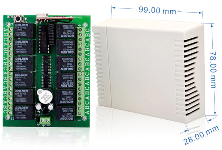 Zestaw: Radiolinia 12-kanałowa (AC-RL12) + 2x Pilot 12-kanałowy 433 MHz