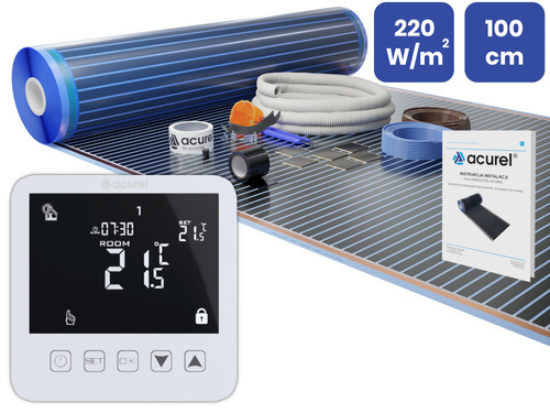 Folia grzewcza Acurel AC310T 8m² szer. 100cm 220W/m² z termostatem pokojowym AD121
