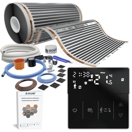 Folia grzewcza AC-305TM szer. 50cm 140W/m² z termostatem AD141C - Zestaw 11m²
