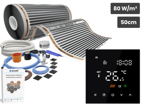 Folia grzewcza AC-305TL szer. 50cm 80W/m² z termostatem AC-TE200B - Zestaw 10m²