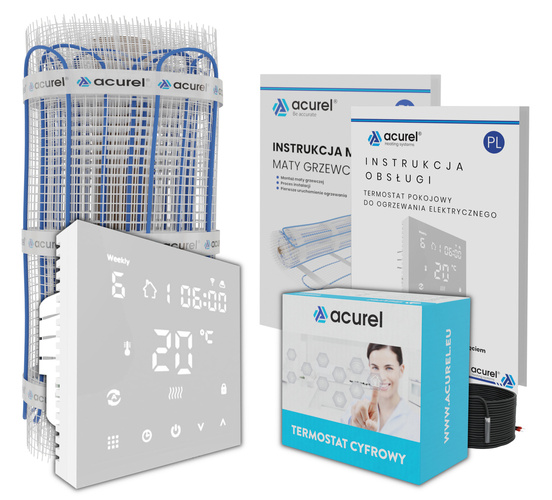 Mata grzewcza Acurel FT-MAT 4m² szer. 50cm 160W/m² z termostatem WiFi AD122