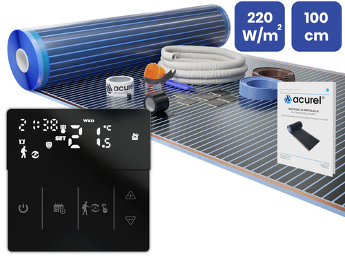 Folia grzewcza Acurel AC310T 14m² szer. 100cm 220W/m² z termostatem  pokojowym AD141C