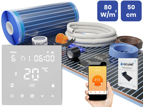 Folia grzewcza Acurel AC305T 6m² szer. 50cm 80W/m² z termostatem WiFi AD122