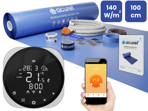 Folia grzewcza Acurel AC310P 1m² szer. 100cm 140W/m² z termostatem WiFi AD136