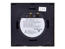 Dotykowy włącznik światła szklany potrójny złoty z pilotem