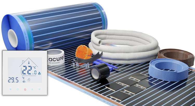 Folia grzewcza Acurel AC305T 2m² szer. 50cm 140W/m² z termostatem WiFi AD134