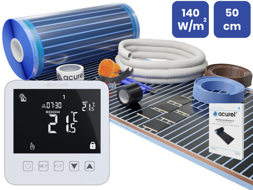 Folia grzewcza Acurel AC305T 5m² szer. 50cm 140W/m² z termostatem pokojowym AD121