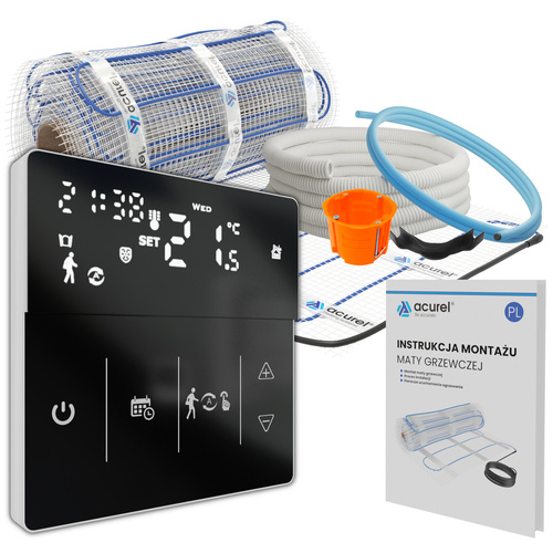 Mata grzewcza Acurel FT-MAT 4m² szer. 50cm 160W/m² z termostatem pokojowym AD141C