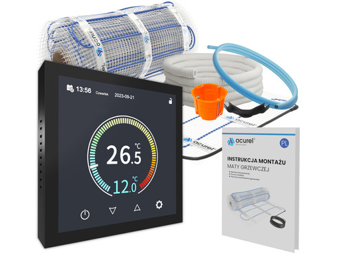 Mata grzewcza Acurel AC-MAT 1m² szer. 50cm 160W/m² z termostatem pokojowym AD001WE