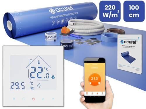 Folia grzewcza Acurel AC310P 5m² szer. 100cm 220W/m² z termostatem WiFi AD134