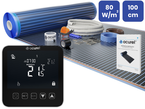 Folia grzewcza Acurel AC310T 6m² szer. 100cm 80W/m² z termostatem pokojowym AD121C