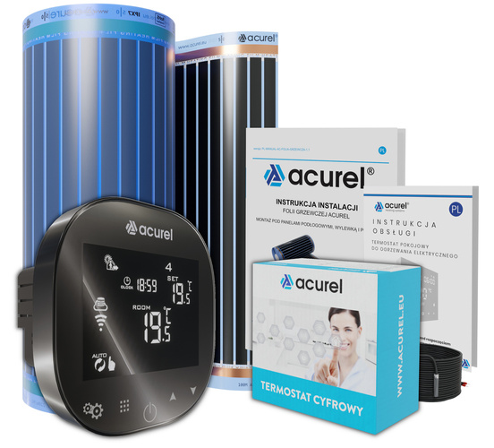 Folia grzewcza Acurel AC305T 1m² szer. 50cm 140W/m² z termostatem WiFi AD101C